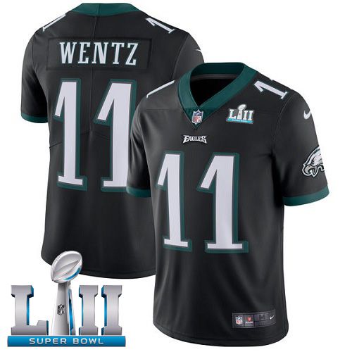 Youth Philadelphia Eagles #11 Wentz Black Limited 2018 Super Bowl NFL Jerseys